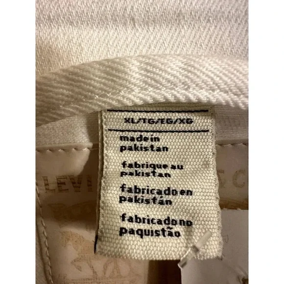 Levi Jean Jacket Girls Size XL White Button Closure‎ - Picture 3 of 4
